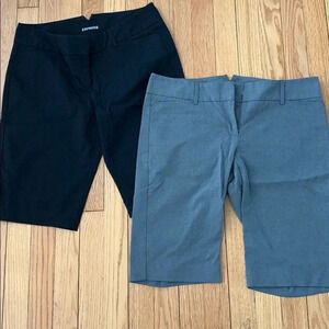 Express Women's Black and Gray Bermudas